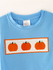 Boys Halloween Smocking Embroidered Cotton Plaid set