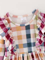 Fall Autumn Baby Girls Plaid Dress