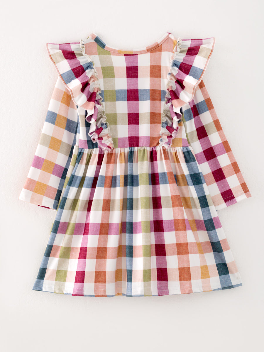 Fall Autumn Baby Girls Plaid Dress