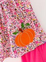 Halloween Girls Pumpkin Applique Outfit