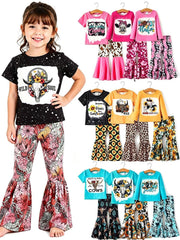 Western Girls Outfit Set Bell Bottoms - Multiple Styles Available
