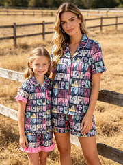 Mommy me TS Printed Adult Plaid Pajamas  Set