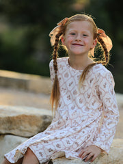 PREORDER Fall Pumpkin Bow Girls Twirl Dress