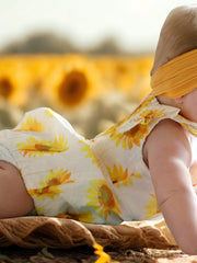 Sunflower Girls Smocked Ruffle Romper