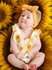 Sunflower Girls Smocked Ruffle Romper
