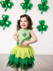St. Patrick's Day Lucky Charm Green Tutu Skirt Set