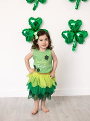 St. Patrick's Day Lucky Charm Green Tutu Skirt Set