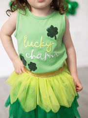 St. Patrick's Day Lucky Charm Green Tutu Skirt Set