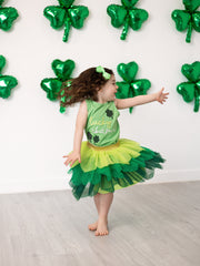 St. Patrick's Day Lucky Charm Green Tutu Skirt Set