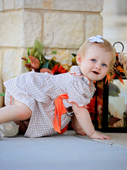 Thanksgiving Smocked Girls Dress Bloomer Set Turkey Embroidery