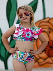 "Colorful Pattern" Girls' Boutique Swimsuit