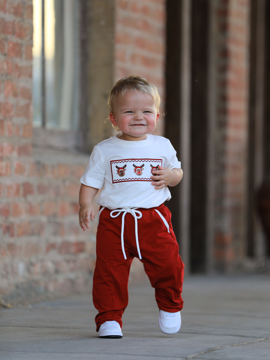 Boys Christmas Reindeer T-Shirt & Pants Set