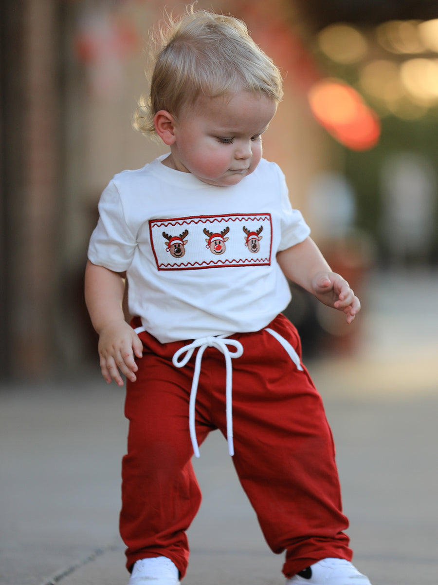 Boys Christmas Reindeer T-Shirt & Pants Set