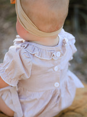 Fall Halloween & Thanksgiving Pumpkin Embroidery Smock Plaid Baby Girl Romper