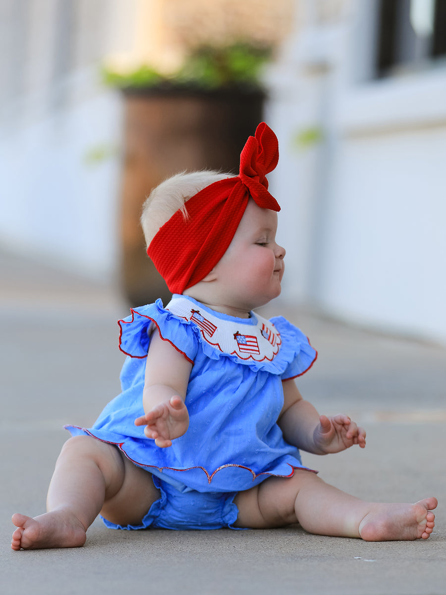 4th of July Flag Girls Bloomer Set Ruffle Collar