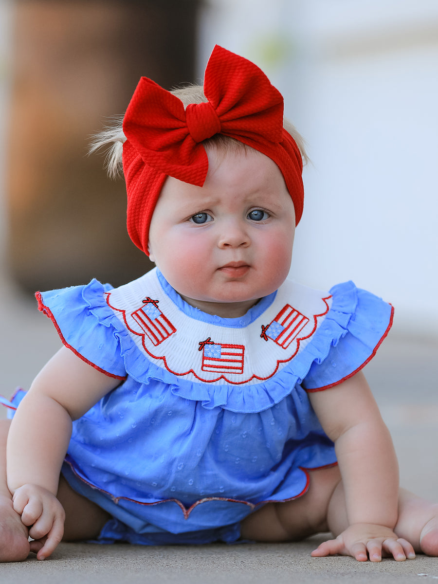 4th of July Flag Girls Bloomer Set Ruffle Collar