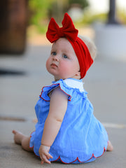 4th of July Flag Girls Bloomer Set Ruffle Collar