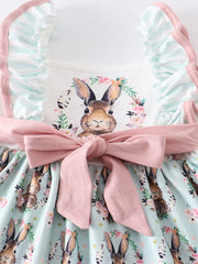 Easter Rabbit Ruffle Girl Dress