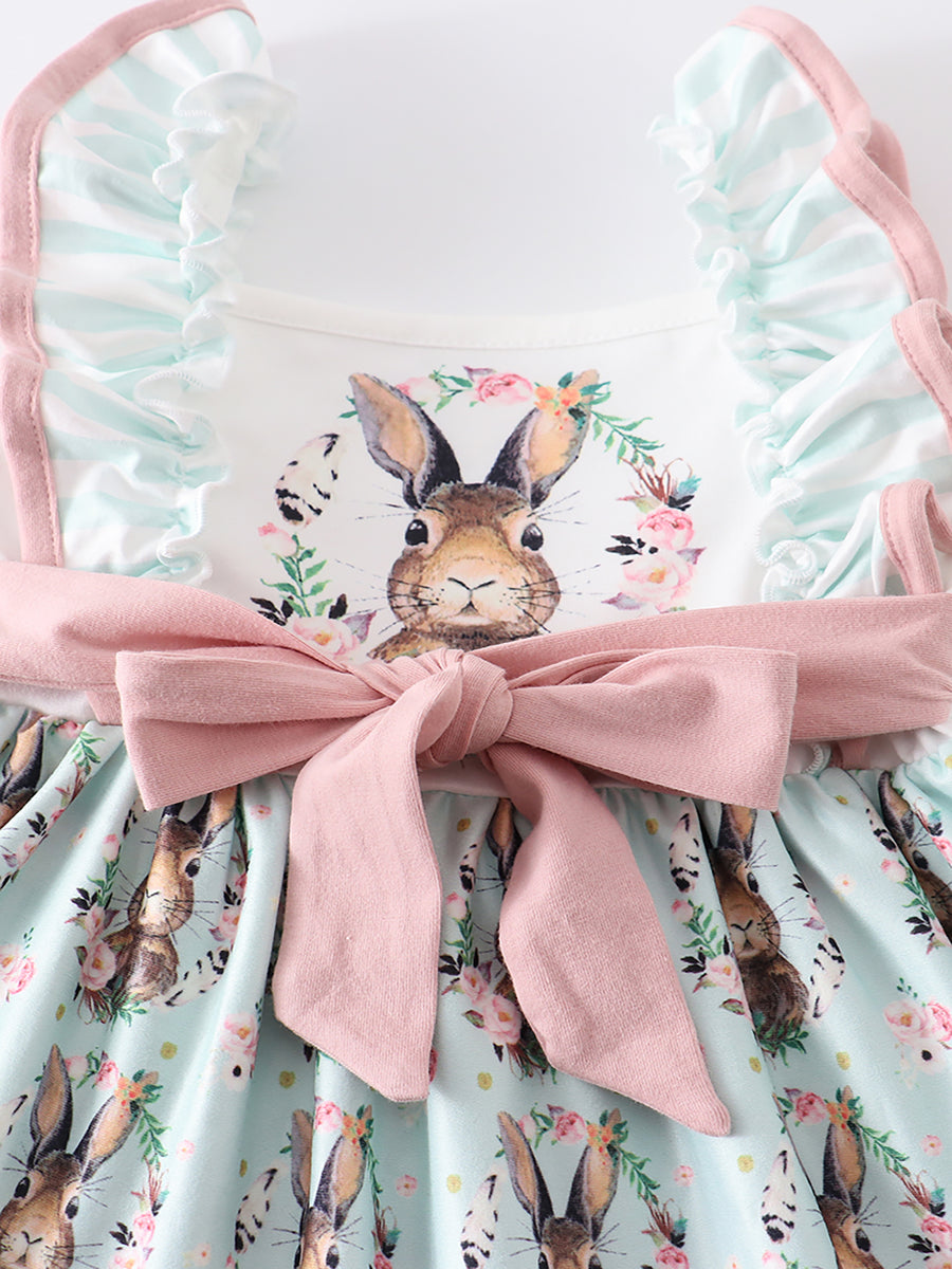 Easter Rabbit Ruffle Girl Dress