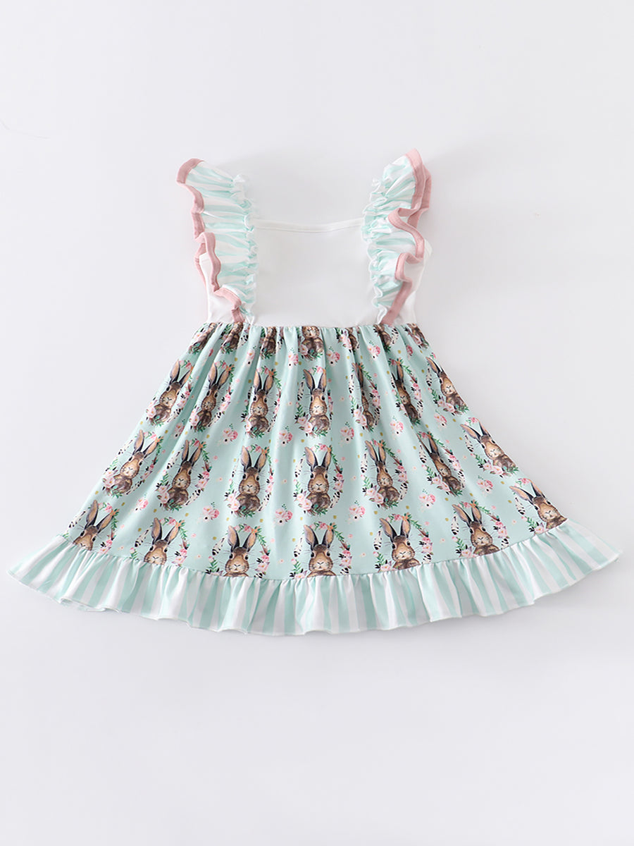 Easter Rabbit Ruffle Girl Dress