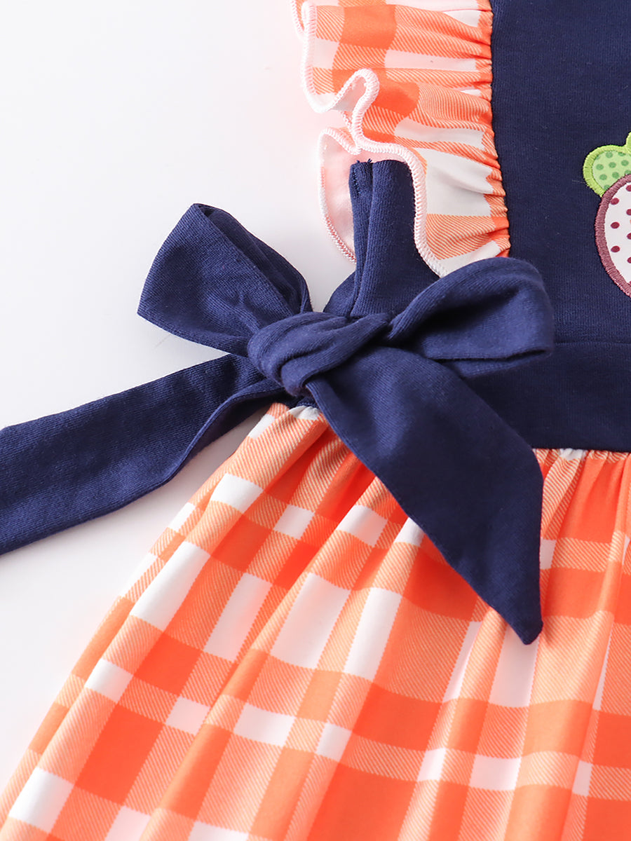 Easter Carrot Applique Ruffle Dress