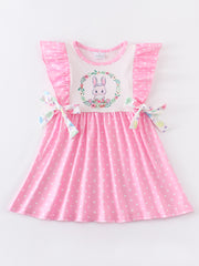 Pink Rabbit Ruffle Girl Dress