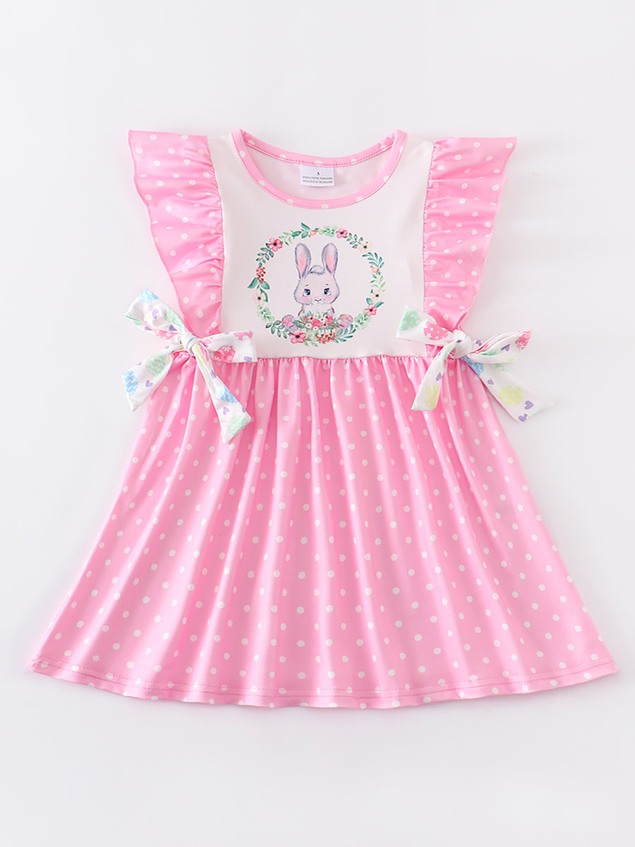 Pink Rabbit Ruffle Girl Dress