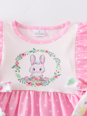 Pink Rabbit Ruffle Girl Dress