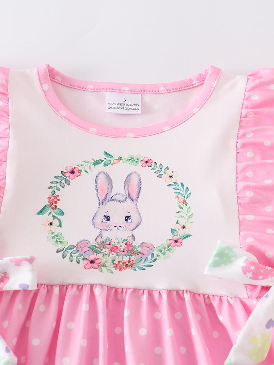 Pink Rabbit Ruffle Girl Dress