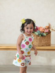 Summer Crochet Floral Girl Set