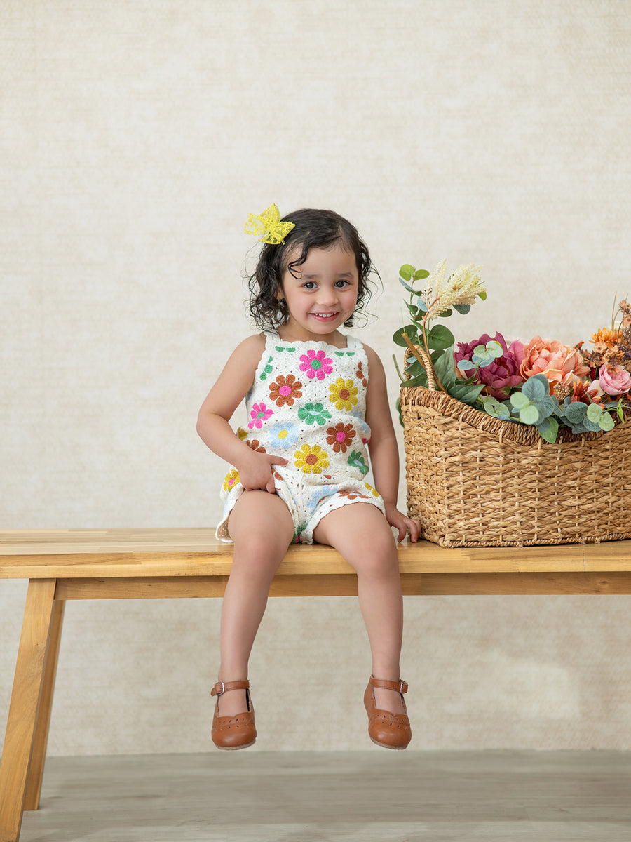Summer Crochet Floral Girl Set