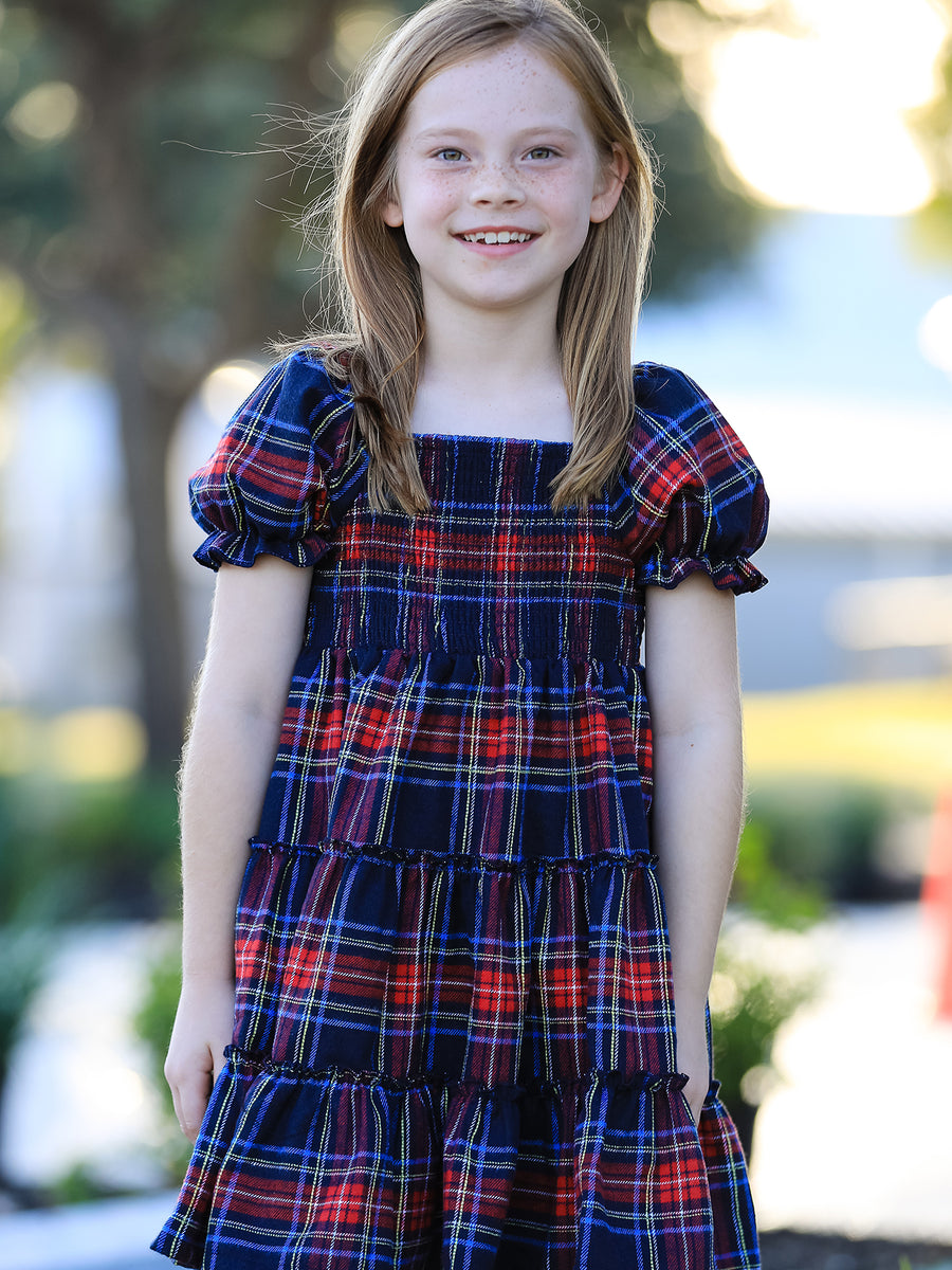 Mommy & Me Christmas Plaid Dresses & Baby Bloomer Set