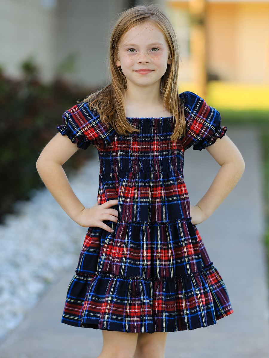Mommy & Me Christmas Plaid Dresses & Baby Bloomer Set
