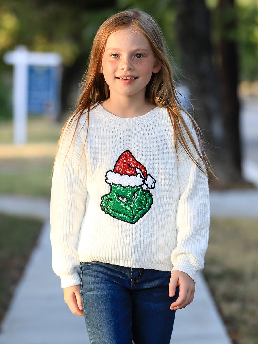 Christmas Winter Character Girls Pullover Sweater
