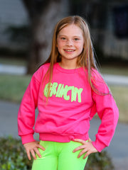 Christmas Party Outfit for Girls – Pink Letter Long Sleeve Top with Pants