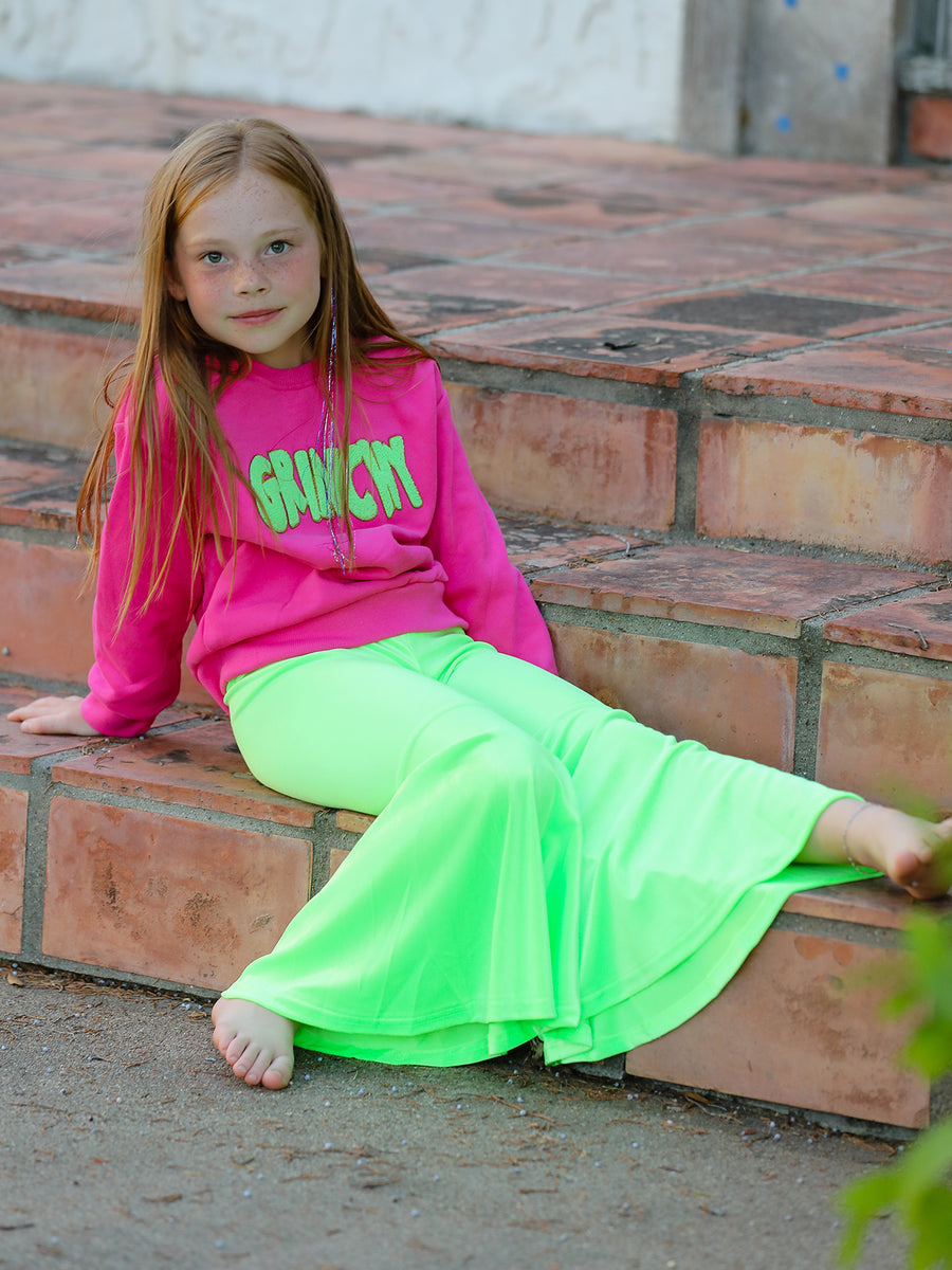 Christmas Party Outfit for Girls – Pink Letter Long Sleeve Top with Pants