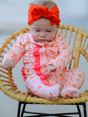 Halloween Thanksgiving Pumpkin Bow Baby Sleeper