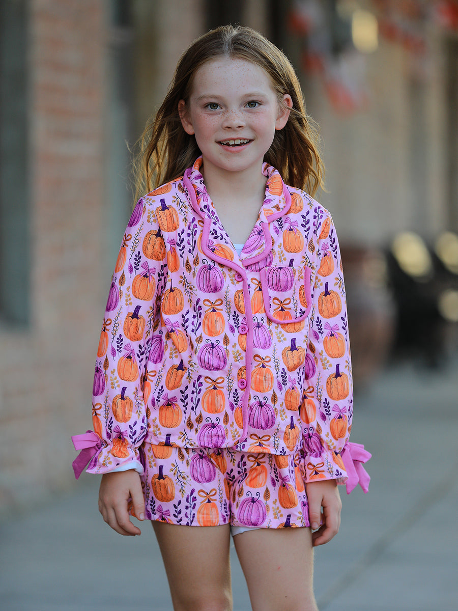 Mommy & me Halloween Pumpkin Pajama Set