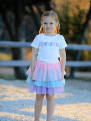 Cotton “SWIFTIE” Applique T-shirt +Gauze Skirt Girls Set