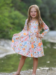 Halloween Pumpkin Leaf Print Dress