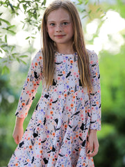 Halloween Black Cat Girls Twirl Dress