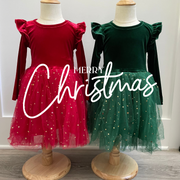 Red Christmas Sparkle Tulle Dress
