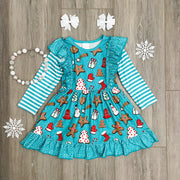 Christmas Cookie Ruffle Boutique Dress