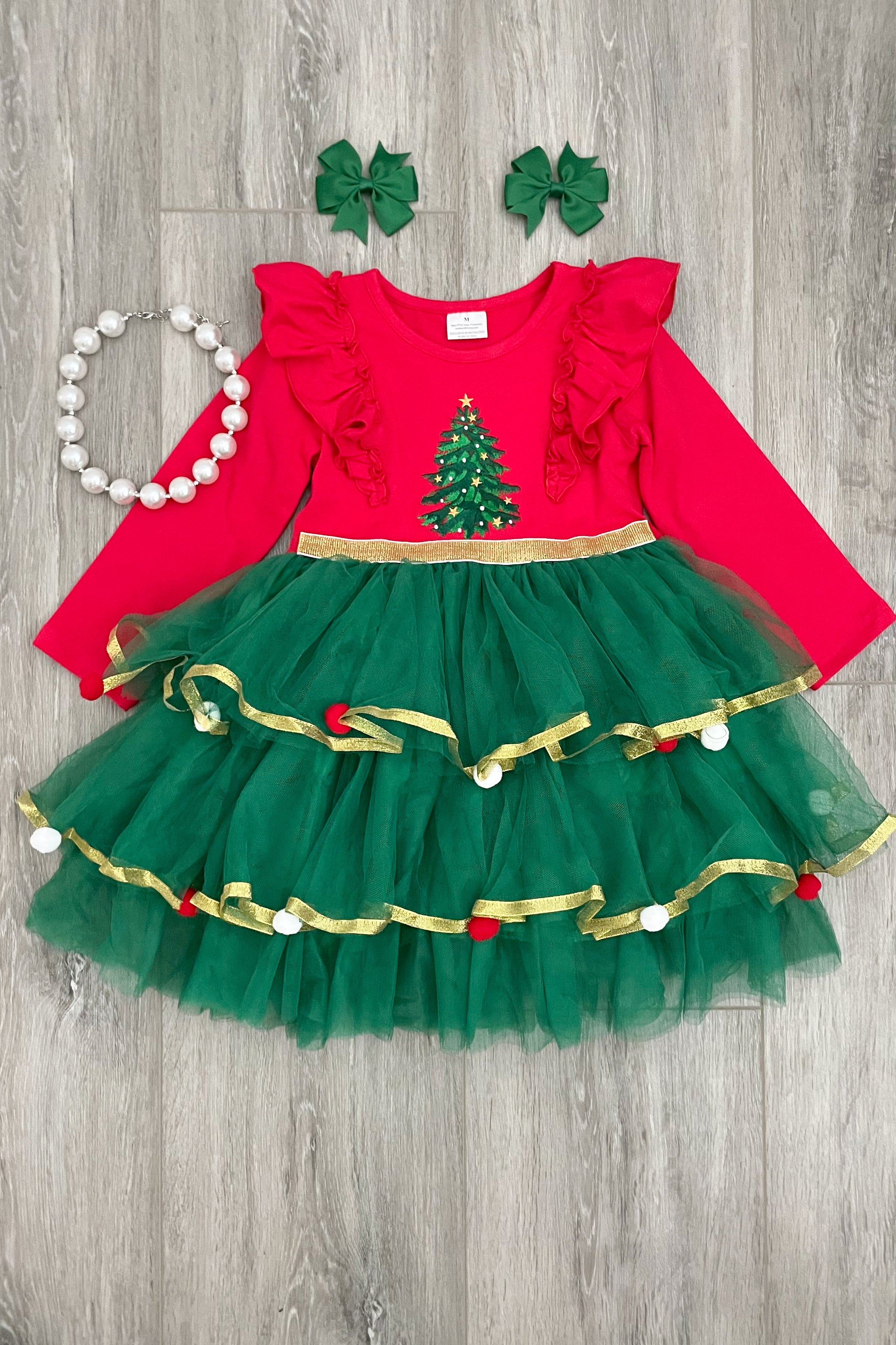 Red/Green Christmas Tree Tulle Dress – Rylee Faith Designs