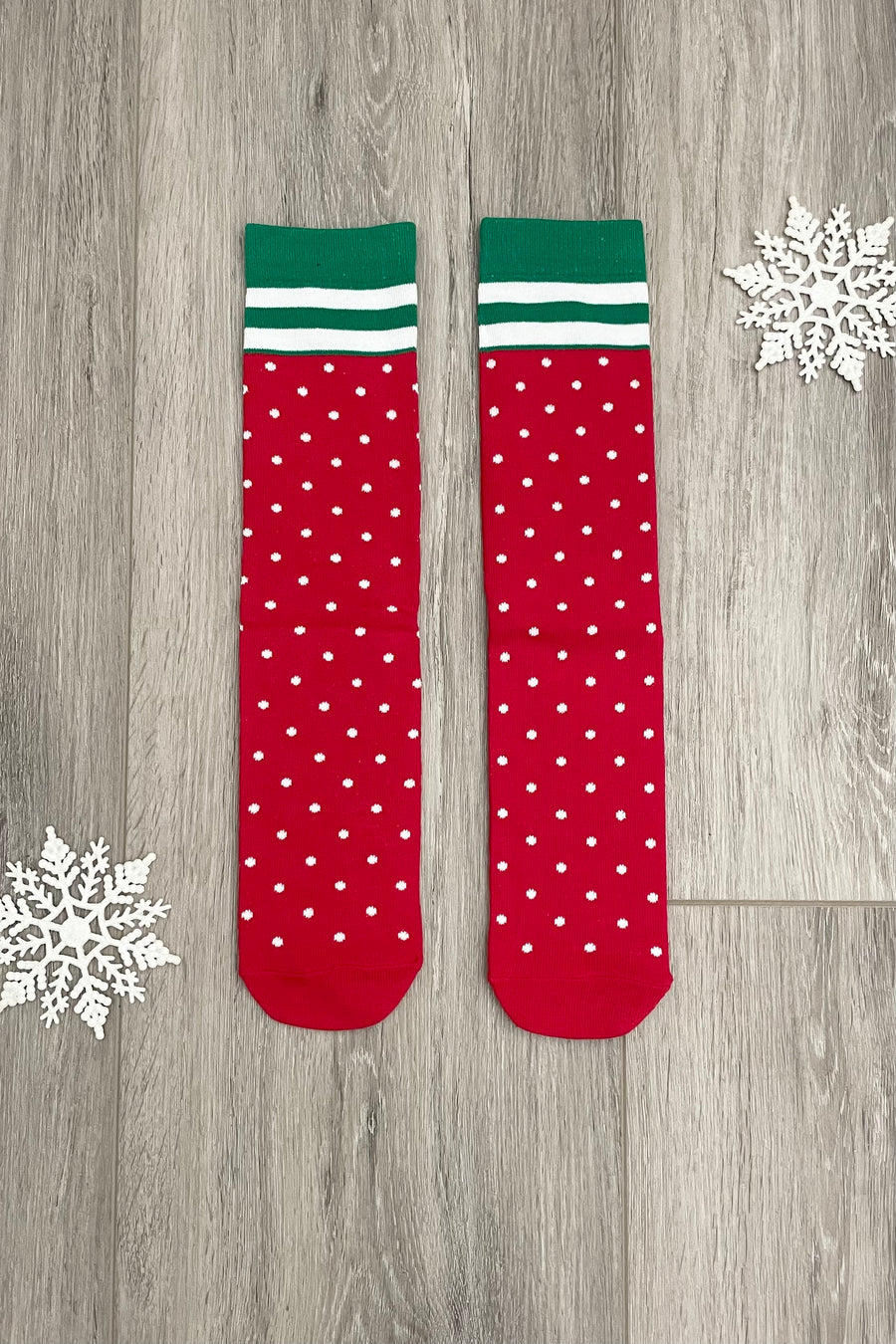 Red/Green Polka Dot Christmas Socks