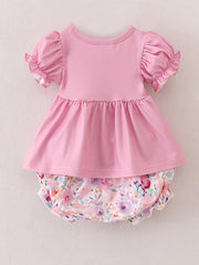 Pink Baby Girls Farm Short Set