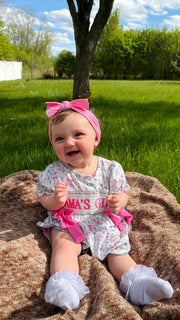 "MAMA'S GIRL" Embroidered Smocked Girls' Romper