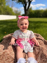 "MAMA'S GIRL" Embroidered Smocked Girls' Romper