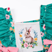Teal Floral Bunny Easter Dress