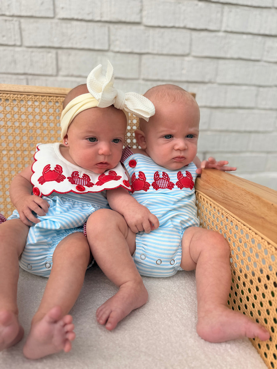 Crab Applique Baby Girl Romper
